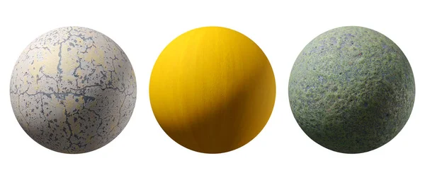 Granito Esfera Rocha Bolas Isoladas Fundo Branco Bolas Decorativas Para — Fotografia de Stock
