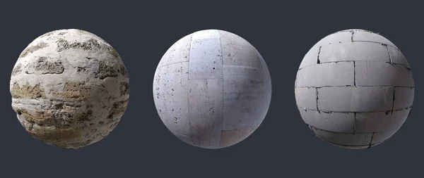 Granit, kaya küresi ya da beyaz arka planda izole edilmiş toplar. Tasarım ve dekorasyon için dekoratif toplar. Birçok kullanım!