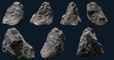 Beyaz arkaplanda izole edilmiş taş ya da kaldırım taşları.