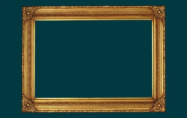 Decoratieve Vintage Frames Randen Zonder Schaduwen Geïsoleerd Donkere Achtergrond Goud — Stockfoto