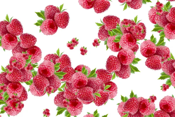 Arka plan olarak ahududu meyvesi. Tasarım ve dekorasyon afişi. Birçok kullanım!