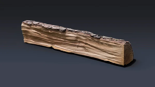 Holzstücke Stämme Oder Brennholz Isoliert Auf Dunklem Hintergrund — Stockfoto