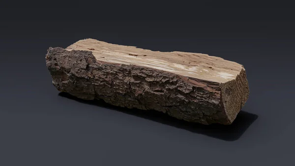 Holzstücke Stämme Oder Brennholz Isoliert Auf Dunklem Hintergrund — Stockfoto