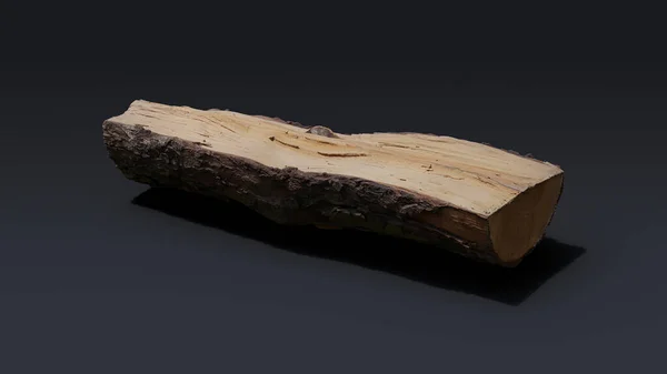 Dřevěné Kusy Klády Nebo Palivové Dříví Izolované Tmavém Pozadí — Stock fotografie