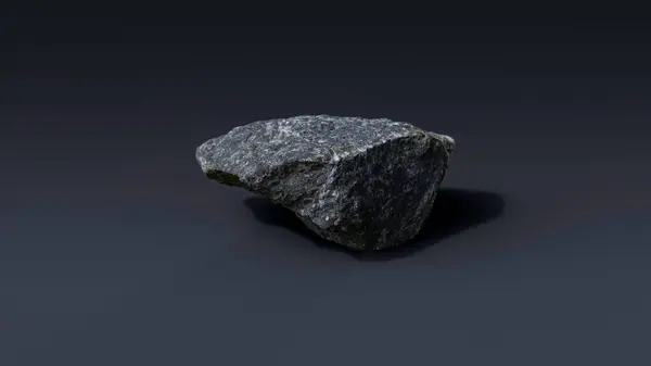 Stein Granit Oder Felsbrocken Isoliert Auf Dunklem Hintergrund Für Design — Stockfoto