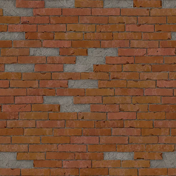 Старая Сломанная Кирпичная Стена Бесшовная Текстура Материал Высокого Разрешения Карты — стоковое фото