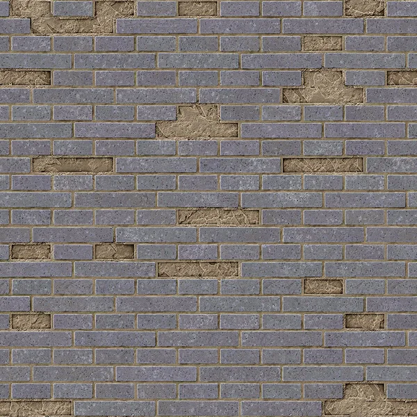 Old Broken Brick Wall Seamless Texture High Resolution Material Maps — Stock Photo, Image