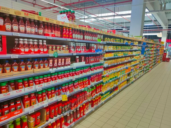 Фоксани Румыния Сентября 2022 Года Интерьер Супермаркета Carrefour Carrefour Одна — стоковое фото