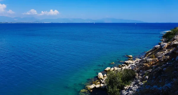 Panoráma Trópusi Tenger Strand Táj Finike Antalya Törökország Üdülési Utazási — Stock Fotó