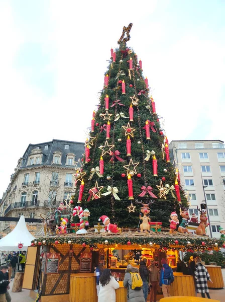 Luxemburg Januar 2022 Blick Auf Den Weihnachtsbaum Der Luxemburger Altstadt — Stockfoto