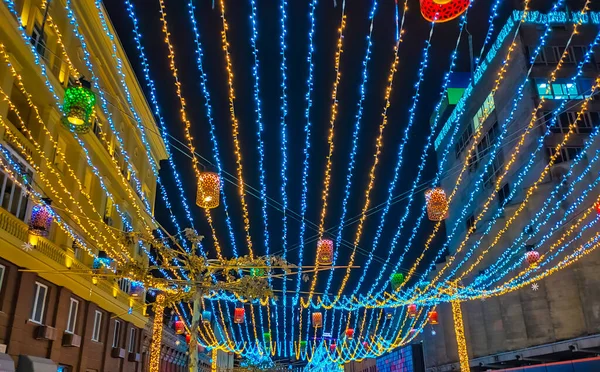 Luces Navidad Decoración Ciudad Abstracta — Foto de Stock