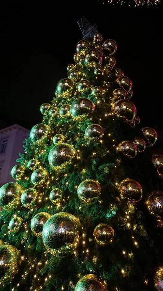 Weihnachtsbaum Geschmückt Auf Dem Place Kleber Der Altstadt Von Straßburg — Stockfoto