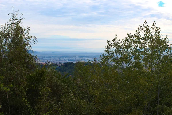 stock image Panorama of Eastern Carpathians in Transylvania near Brasov