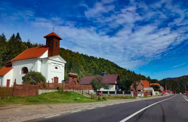 Panorama Van Oost Karpaten Dorp Transsylvanië Bij Brasov — Stockfoto