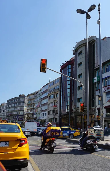 土耳其伊斯坦布尔 2022年9月14日 伊斯坦布尔交通灯 信号停止 — 图库照片