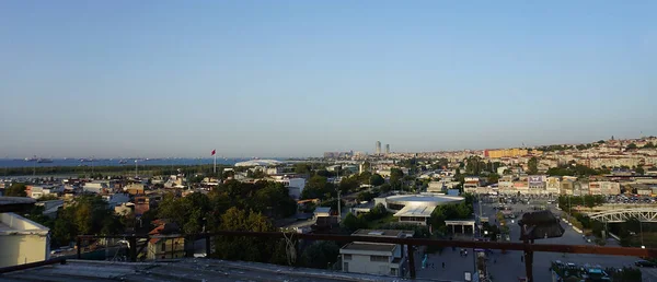 Istanbul Uitzicht Stad Moskee Met Sultanahmet Wijk Tegen Zonsondergang Hemel — Stockfoto