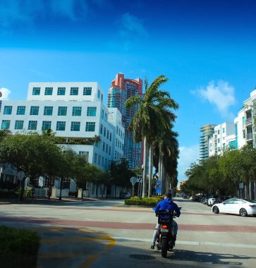 Miami, USA - April 24, 2022: Street view of Miami, Usa on April 24, 2022