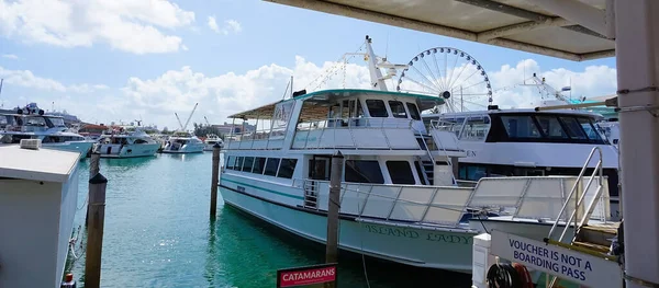 Miami Usa April 2022 Luxury Yachts Bayside Marina Miami Florida — стоковое фото