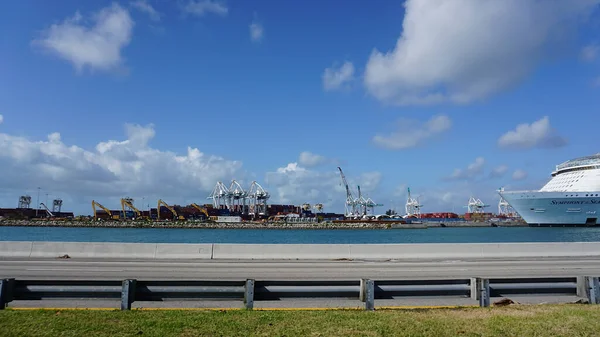 Miami Usa April 2022 Many Containers Port Miami One Largest — Stockfoto