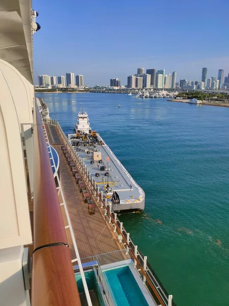 Miami Usa April 2022 Oil Tanker Preparing Bunker Fuel Cruise — Stock Photo, Image