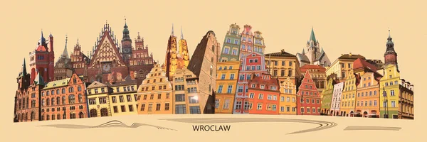 Cidade Europeia Colagem Arte Design Estilo Retro Contemporâneo Moderno Wroclaw — Fotografia de Stock