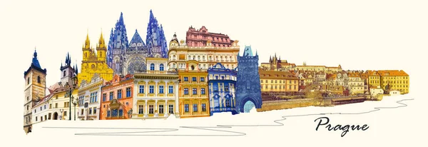 Colagem Sobre Cidade Velha Cidade Velha Praga República Checa Design — Fotografia de Stock