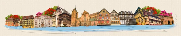 Vackert Kyrktorn Katedralen Franska Staden Colmar Alsace Byggnaden Colmar Petit — Stockfoto