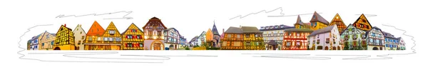 Morgonscen Eguisheim Traditionell Alsace Vindistrikt Frankrike Med Ett Traditionellt Hus — Stockfoto