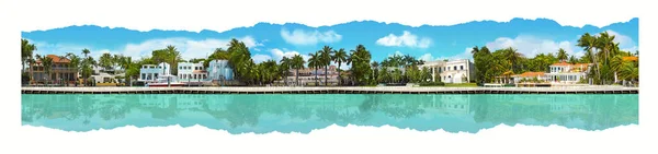 Lujosa Mansión Miami Beach Florida Estados Unidos Collage Arte Contemporáneo —  Fotos de Stock
