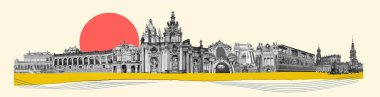 Almanya, Dresden 'in simgelerinin kolajı - sanat tasarımı