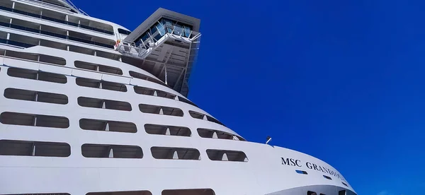 Guell Tunisia April 2023 Cruise Ship Msc Grandiosa Port Guell — Stock Photo, Image