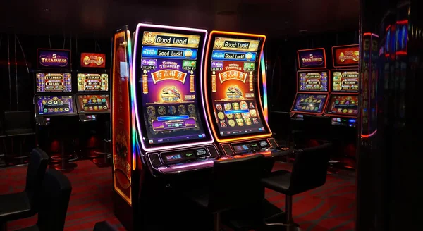 Barcelona Spanien Maj 2023 Interiör Spelautomater Spel Kasino Ombord Kryssningsfartyg — Stockfoto