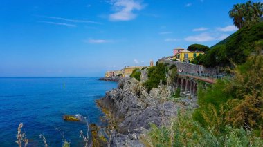 The suggestive seaside promenade of the Ligurian village of nervi Genoa Italy