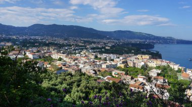 Sorrento 'nun panoramik manzarası, İtalya' daki Amalfi Sahili