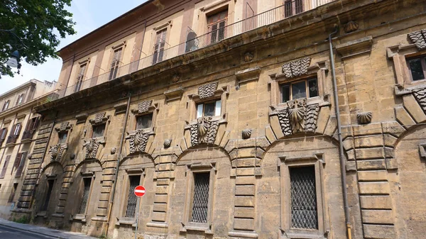 Antigua Fachada Del Edificio Histórico Palermo Italia —  Fotos de Stock