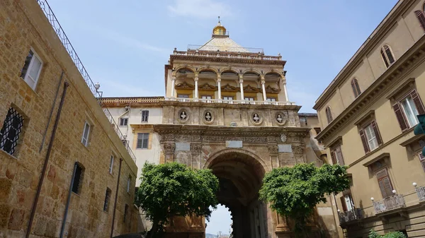 Das Tor Von Porto Nuovo Palermo Italien Einem Schönen Sommertag — Stockfoto