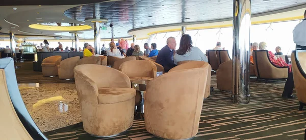 Barcelona Spain May 2023 People Resting Bar Cruise Ship Msc — Stock Photo, Image