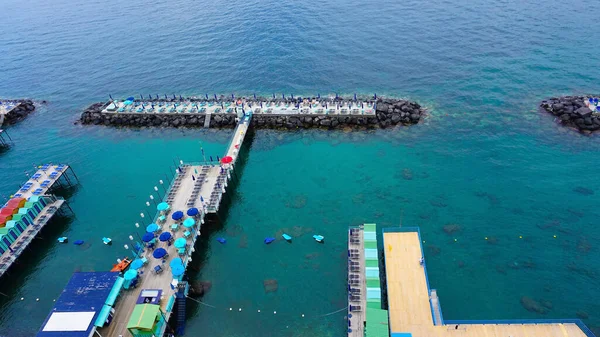 Sorrento 'nun panoramik manzarası, İtalya' daki Amalfi Sahili
