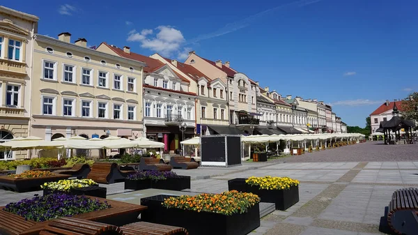 Praça Mercado Cidade Velha Rzeszow Dia Ensolarado — Fotografia de Stock