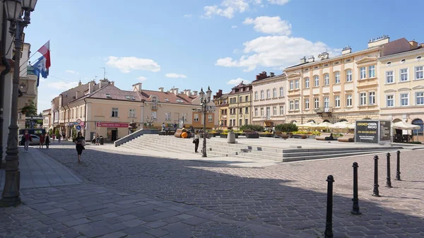 Rzeszow Polônia Maio 2023 Pessoas Que Vão Praça Mercado Cidade — Fotografia de Stock