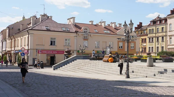 Rzeszow Poland May 2023 People Going Market Square Old Town — Stock Photo, Image