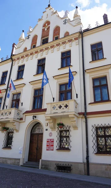 Rzeszow Lengyelország 2023 Május Városháza Történelmi Épület Neogótikus Neoreneszánsz Stílusjegyekkel — Stock Fotó