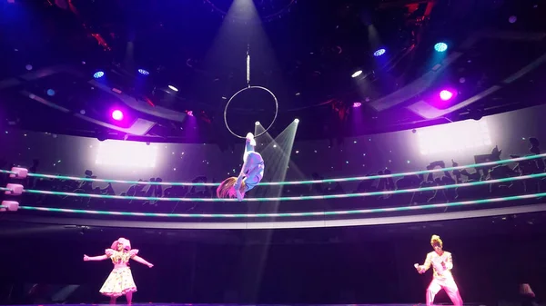 Barcelona Spanien Maj 2023 Showen Cirque Soleil Kryssningsfartyg Eller Fartyg — Stockfoto