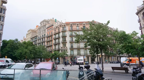 Барселона Испания Мая 2023 Года Фасад Старого Многоквартирного Дома Барселоне — стоковое фото