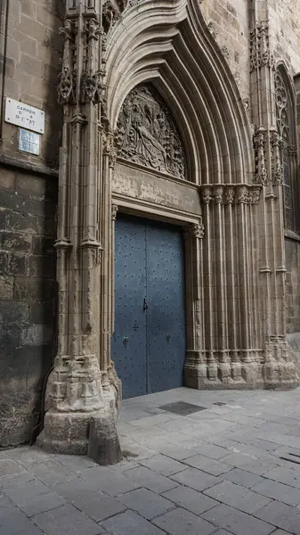 Puertas San Ivo Lado Norte Antigua Entrada Principal Catedral Barcelona — Foto de Stock