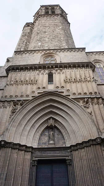 Portas Santo Ivo Lado Norte Antiga Entrada Principal Catedral Barcelona — Fotografia de Stock