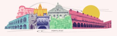 İtalya 'da Padua hakkında sanat kolajı veya tasarım