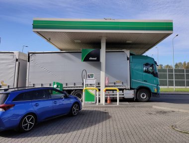 Wroclaw, Polonya - 19 Ekim 2023: Wroclaw, Polonya 'daki BP benzin istasyonu