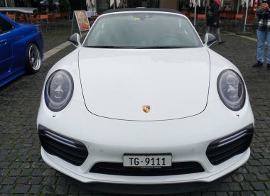 Winterthur, İsviçre - 21 Ekim 2023: Porsche 911 Turbo S, Winterthur, İsviçre