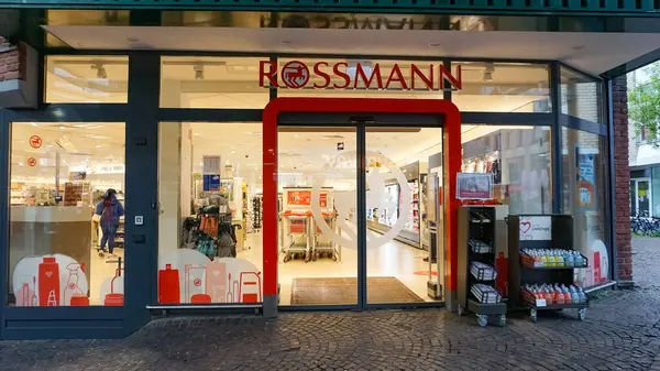 stock image Gelsenkirchen, Germany - April 18, 2024: Rossmann cosmetics store at Aachen, Germany - January 03, 2022